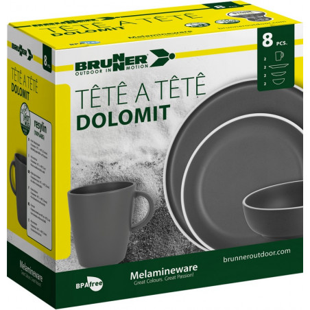 SET TÊTE-Â-TÊTE Dolomit Grey 8 pcs