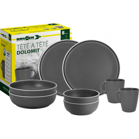 SET TÊTE-Â-TÊTE Dolomit Grey 8 pcs