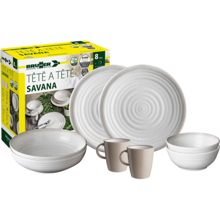 SET TÊTE-Â-TÊTE Savana grey 8 pcs