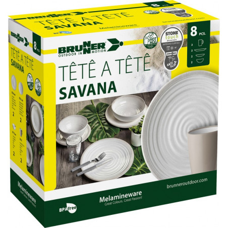 SET TÊTE-Â-TÊTE Savana grey 8 pcs