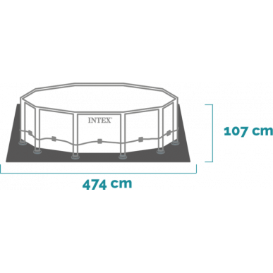 PISCINA INTEX PRISMA FRAME 26724 D.457 H107 FILTRO A CARTUCCIA