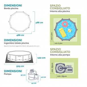 PISCINA INTEX ULTRA XTR FRAME 26326 D.488 H.122 FILTRO A SABBIA