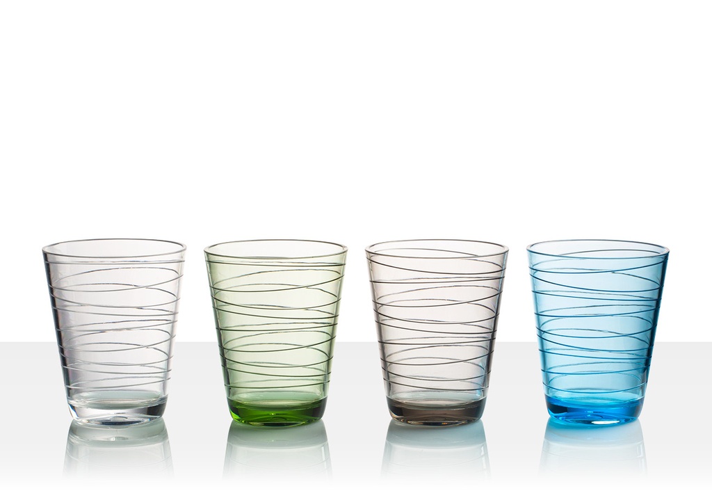 Bicchieri Onda    (4pz) (colori assortiti)