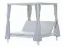 DAYBED IN ALLUMINIO – CUSCINI IN PVC GRIGIO CHIARO – BIANCO