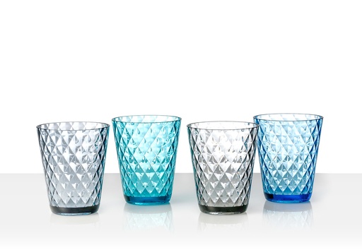 [PB10636] Bicchieri Diamond    (4pz) (colori assortiti)