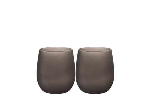 [PX11069] Bicchieri Waterglass Brownsati    n (2pz)