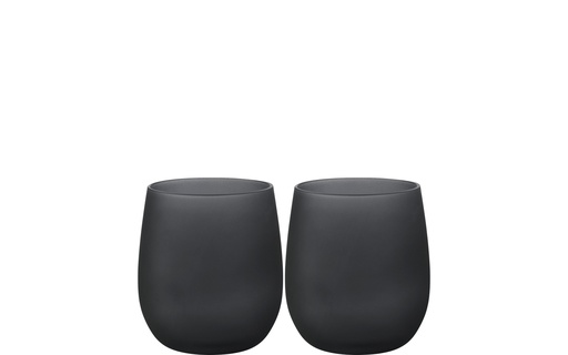 [PX11071] Bicchieri Waterglass Blacksati    n (2pz)