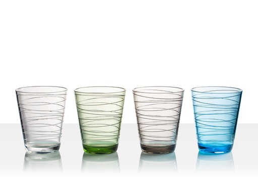 [A60810] Bicchieri Onda    (4pz) (colori assortiti)