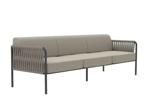 [PZ10263] DIVANO CON BRACCIOLI KEY WEST 3 POSTI CON CUSCINI BUSINESS