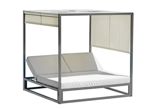 [PZ10631] DAYBED IN ALLUMINIO – CUSCINI PVC CREMA – TORTORA