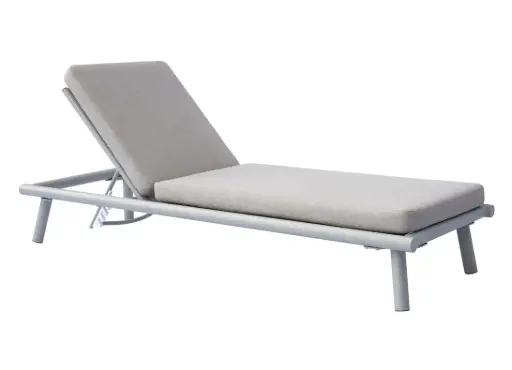 [PZ10808] LETTINO TAORMINA IN ALLUMINIO CON CUSCINO BEIJE-CRETA