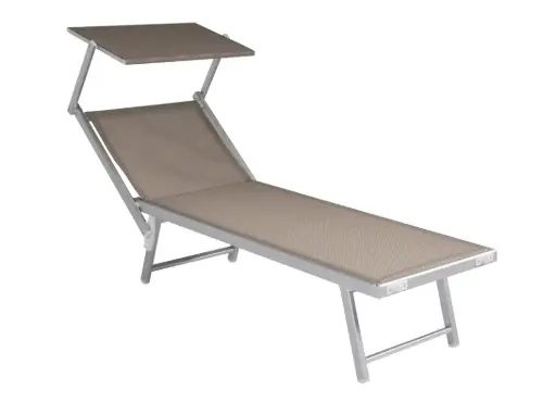 LETTINO MARE CON TETTUCCIO IN ALLUMINIO 2 POSIZIONI BLOOM